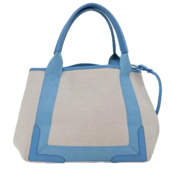 BALENCIAGA Navy Cabas S Hand Bag Canvas Blue Gray 339933 Auth ac3029V - Picture 8 of 16